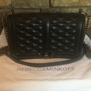 Rebecca Minkoff Love Crossbody black with gunmetal